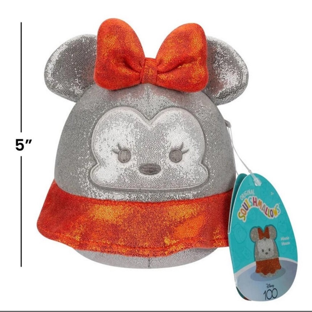 Disney Squishmallows Minnie Mouse Plush - Silver and Red